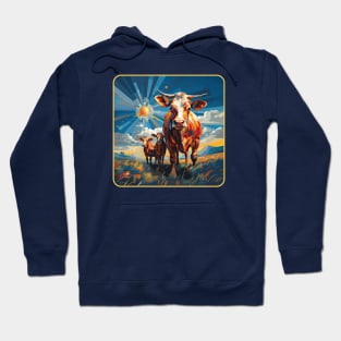 Fancy Cows Painting Hoodie